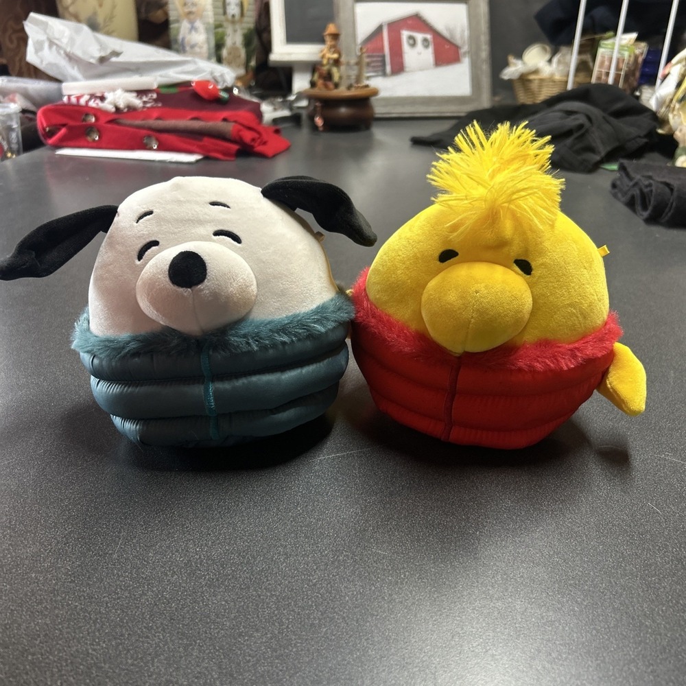 Squishmallow Snoopy & Woodstock 7.5" in‎ Puffer Jackets Peanuts Charlie Brown